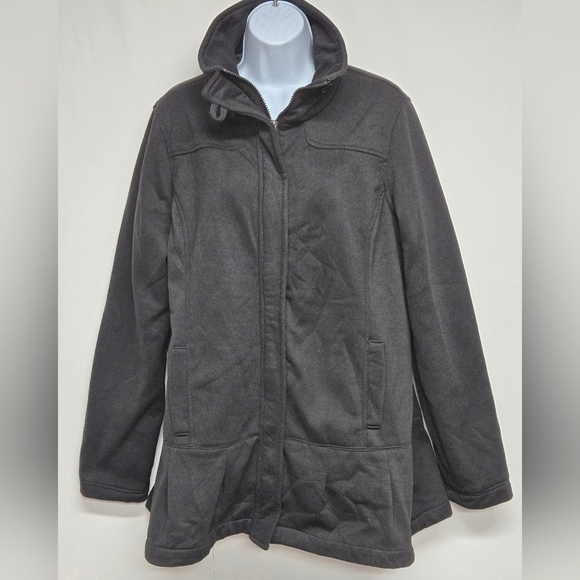 last kiss Jackets & Blazers - Last Kiss Black Jacket Coat 2X Longer Length Hidden Zip Up High Neck